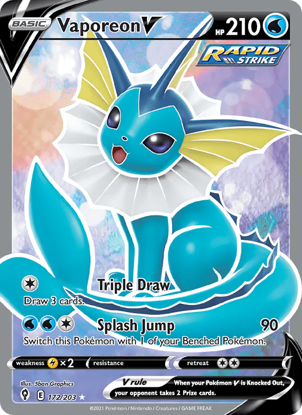 Carta Vaporeon V 172/203 de Evolving Skies