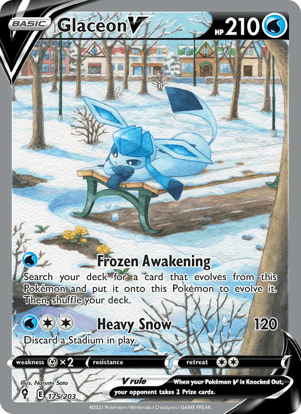 Carta Glaceon V 175/203 de Evolving Skies