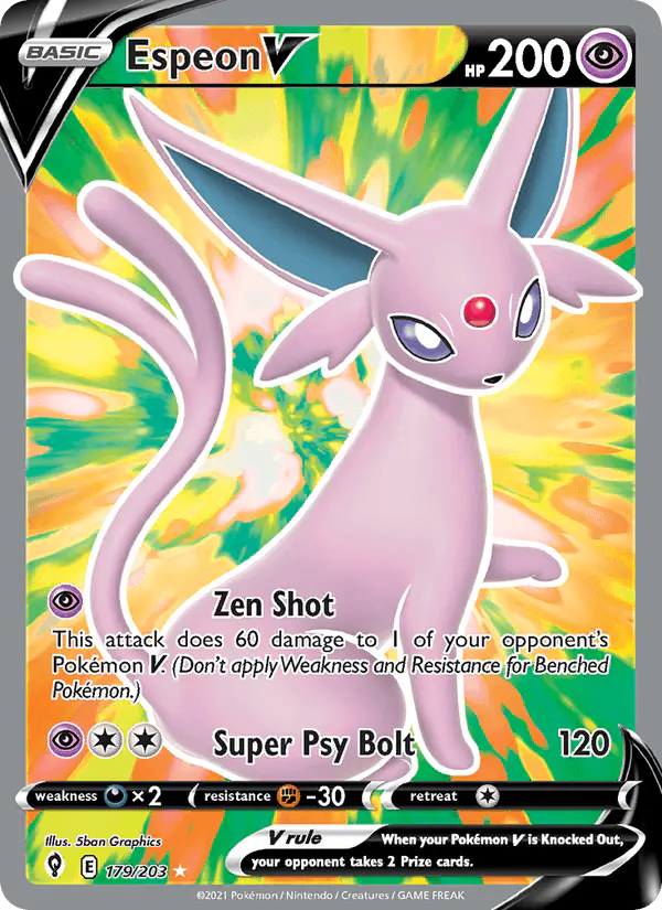 Carta Espeon V 179/203 de Evolving Skies
