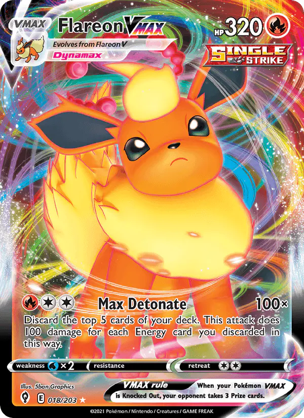 Carta Flareon VMAX 018/203 de Evolving Skies