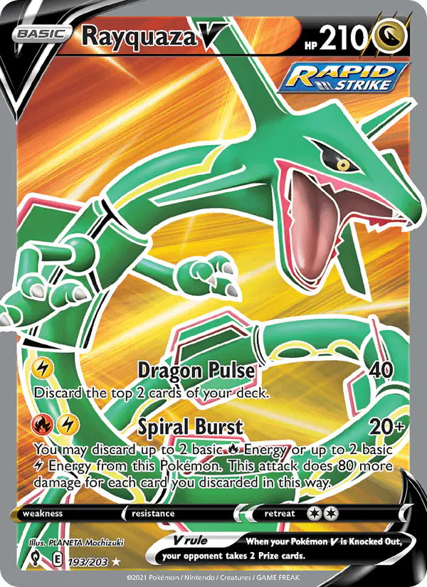 Carta Rayquaza V 193/203 de Evolving Skies