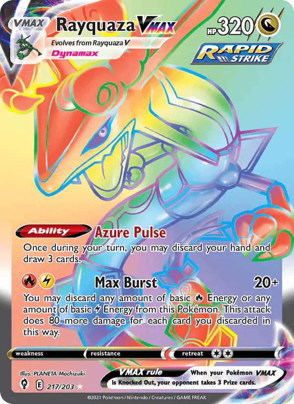 Carta Rayquaza VMAX 217/203 de Evolving Skies