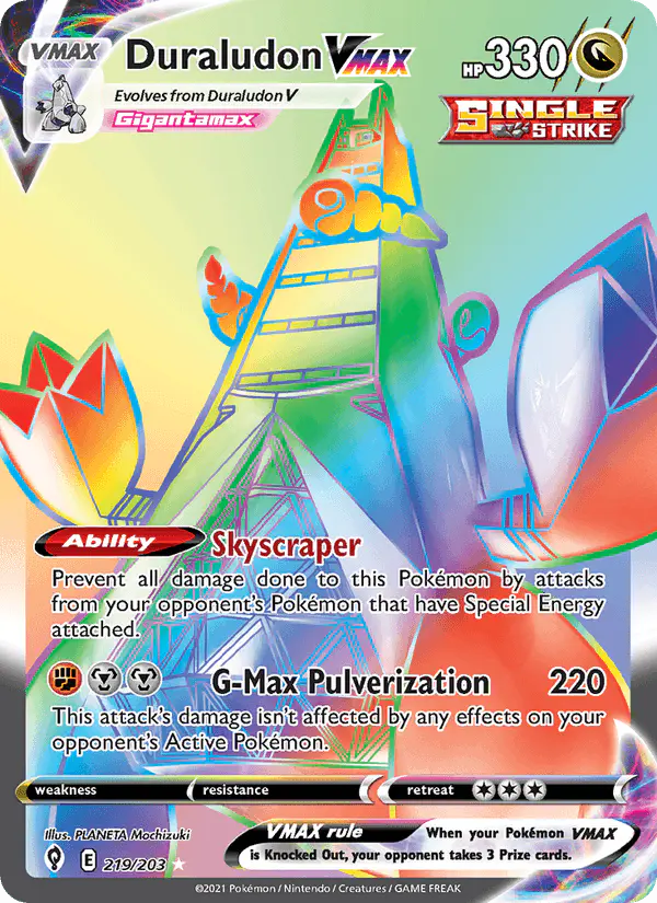 Carta Duraludon VMAX 219/203 de Evolving Skies