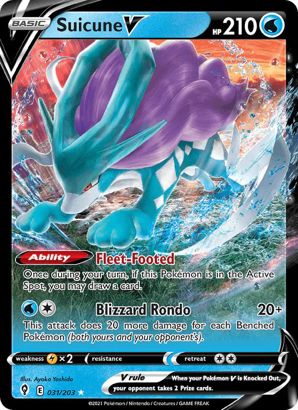 Carta Suicune V 031/203 de Evolving Skies