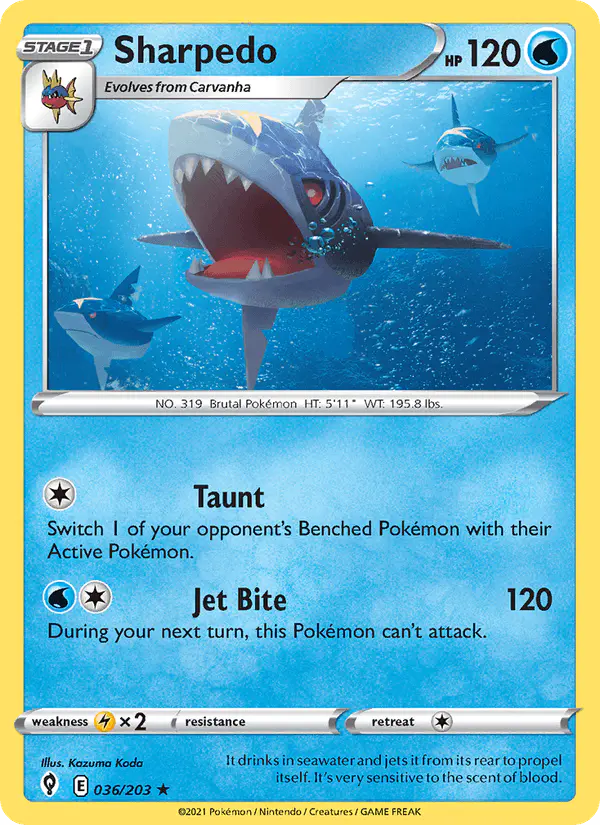 Carta Sharpedo 036/203 de Evolving Skies
