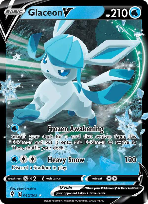 Carta Glaceon V 040/203 de Evolving Skies