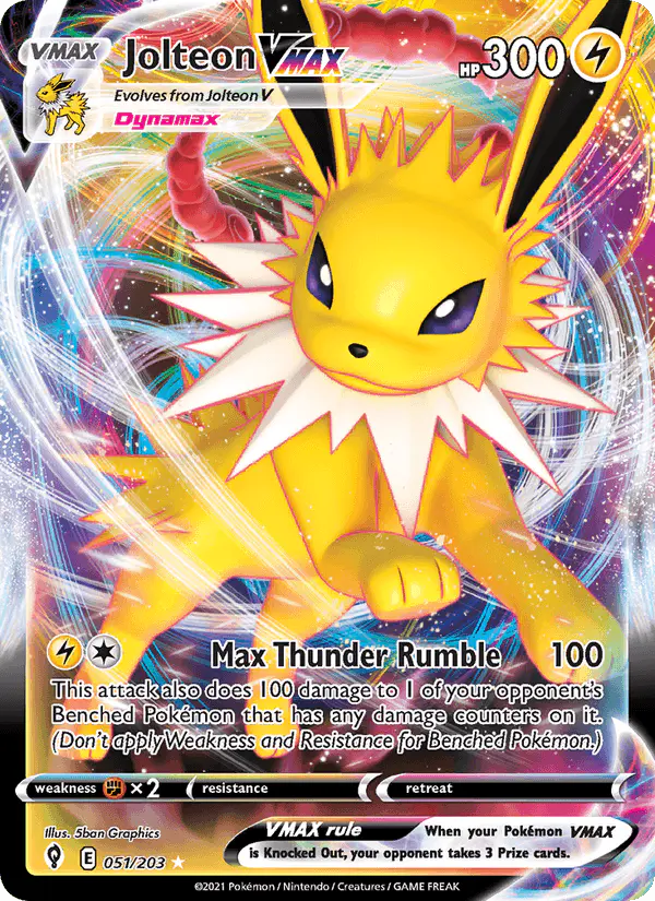 Carta Jolteon VMAX 051/203 de Evolving Skies