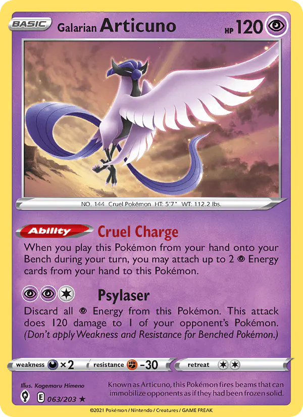 Carta Galarian Articuno 063/203 de Evolving Skies