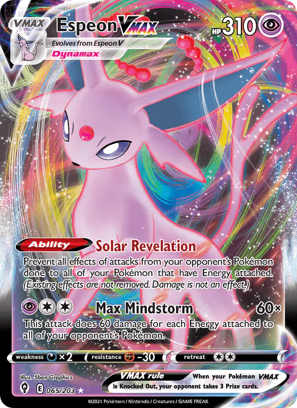 Carta Espeon VMAX 065/203 de Evolving Skies