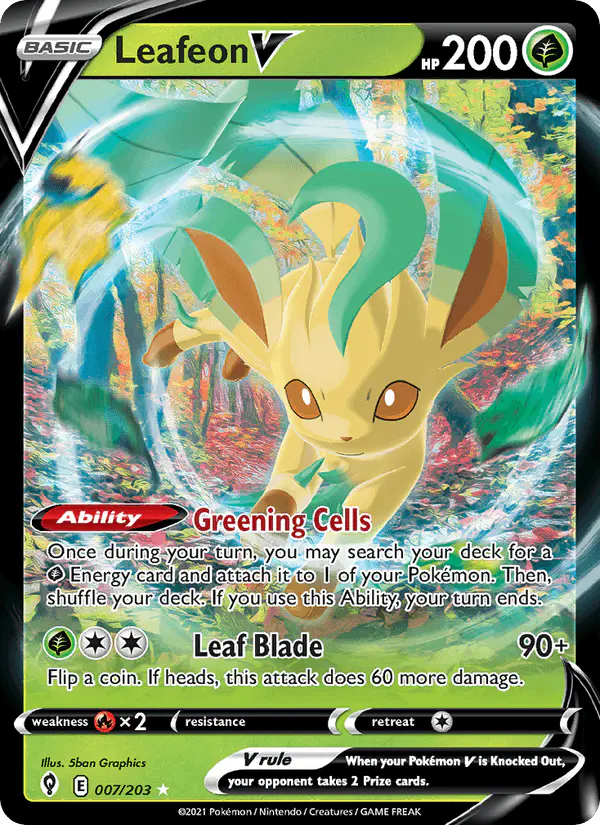 Carta Leafeon V 007/203 de Evolving Skies