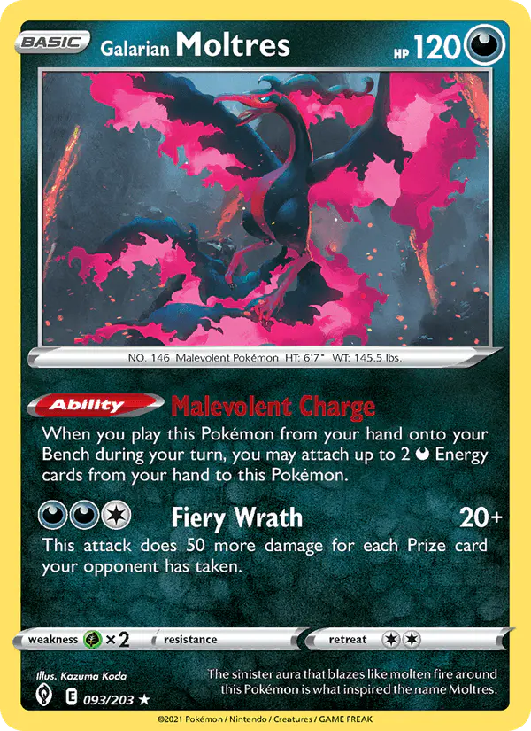 Carta Galarian Moltres 093/203 de Evolving Skies