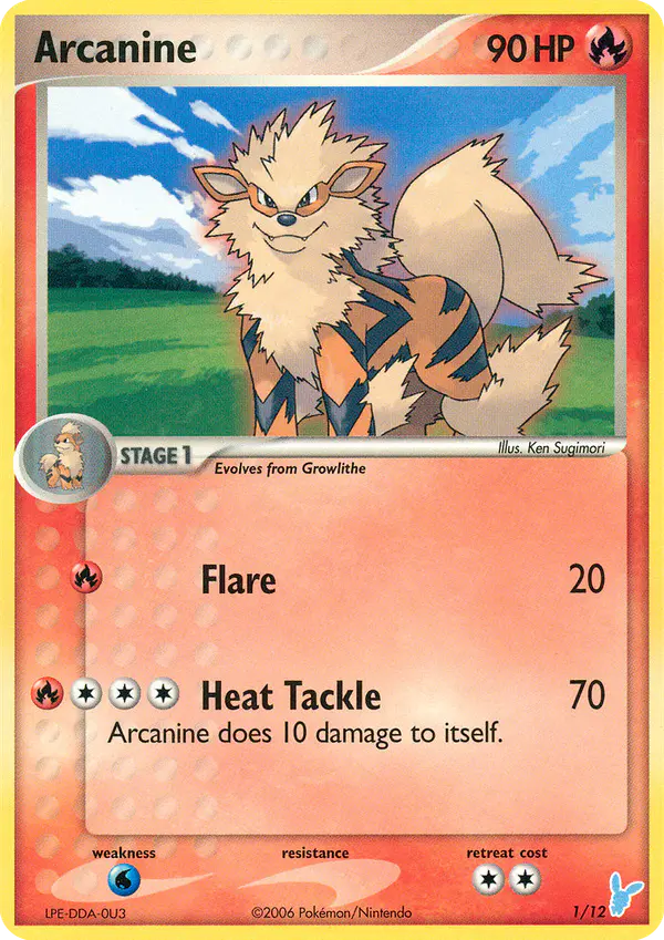 Carta Arcanine 1/12 de EX trainer Kit 2 (Minun)