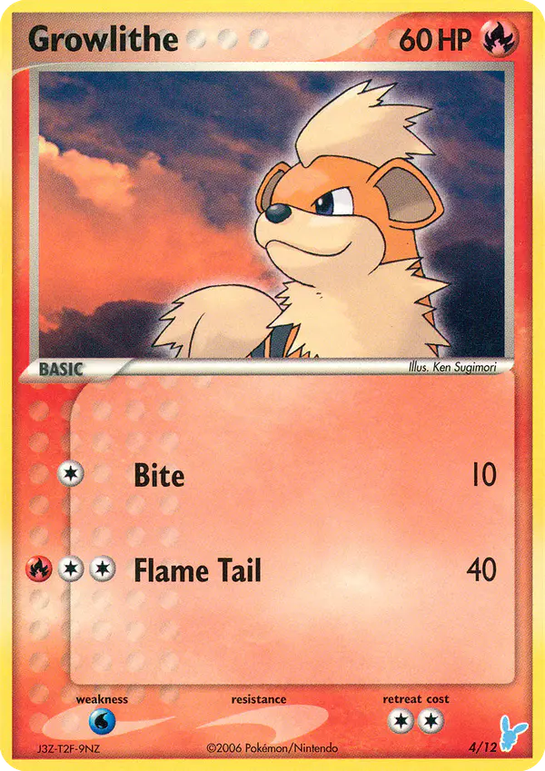 Carta Growlithe 4/12 de EX trainer Kit 2 (Minun)