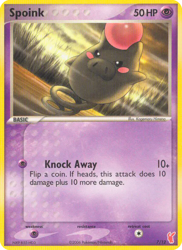 Carta Spoink #7 de EX trainer Kit 2 (Plusle)