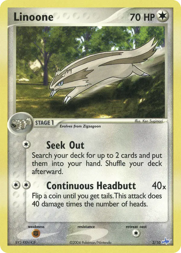 Carta Linoone 3/10 de EX trainer Kit (Latios)