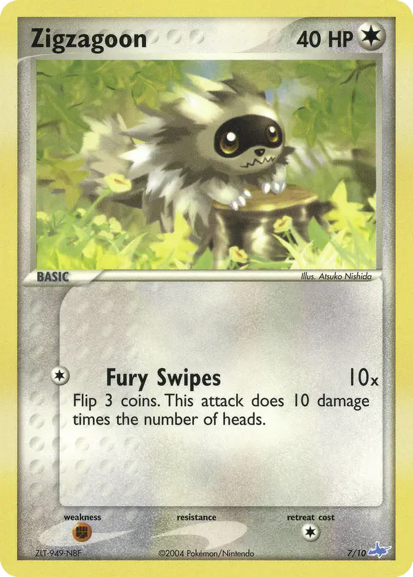 Carta Zigzagoon 7/10 de EX trainer Kit (Latios)