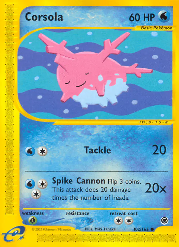 Carta Corsola 102/165 de Expedition Base Set
