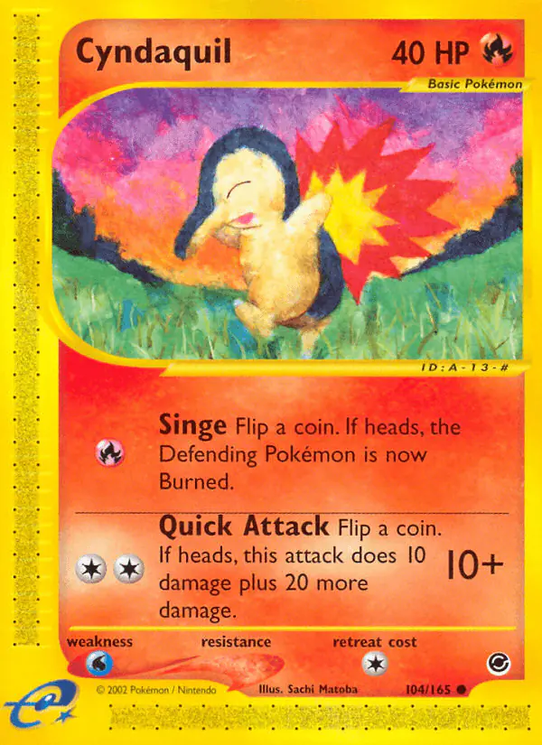 Carta Cyndaquil 104/165 de Expedition Base Set