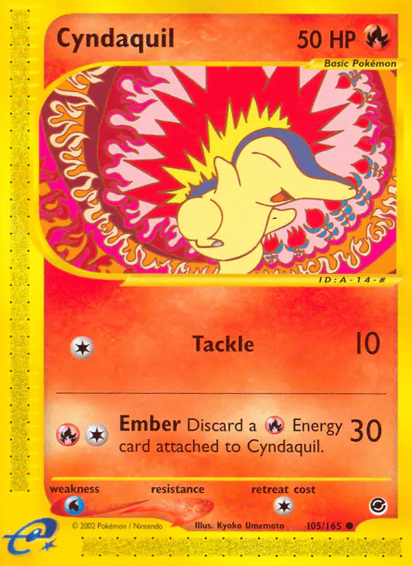 Carta Cyndaquil 105/165 de Expedition Base Set