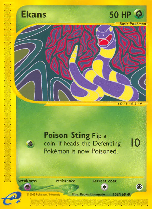 Carta Ekans 108/165 de Expedition Base Set