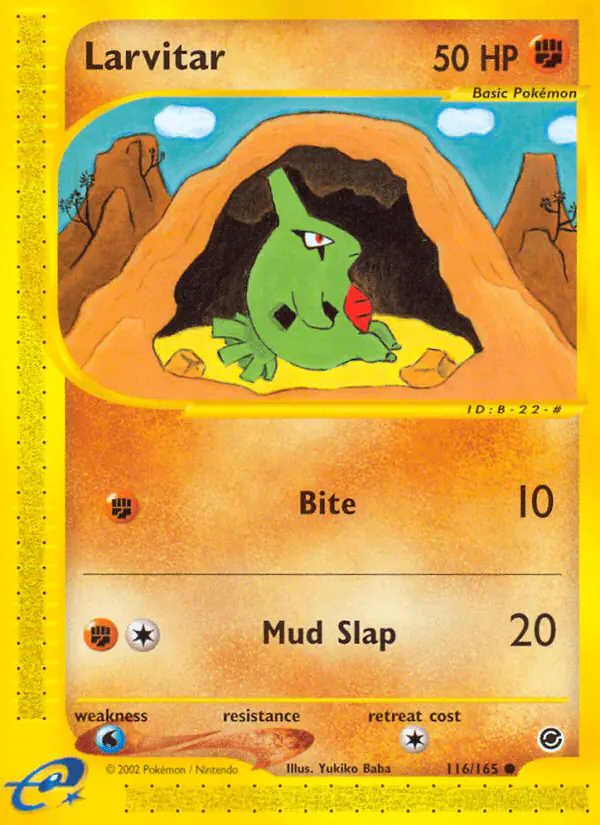 Carta Larvitar 116/165 de Expedition Base Set