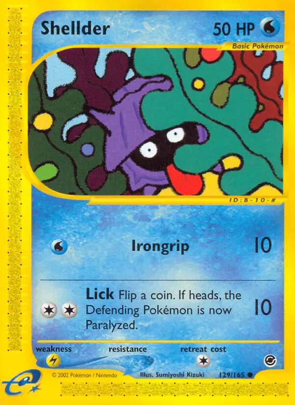 Carta Shellder 129/165 de Expedition Base Set