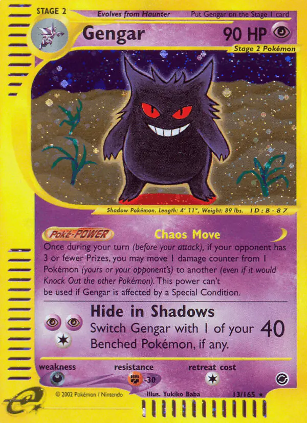 Carta Gengar 13/165 de Expedition Base Set