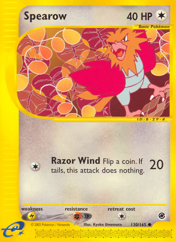 Carta Spearow 130/165 de Expedition Base Set