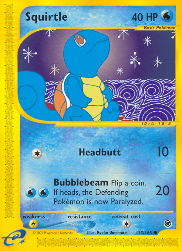 Carta Squirtle 132/165 de Expedition Base Set