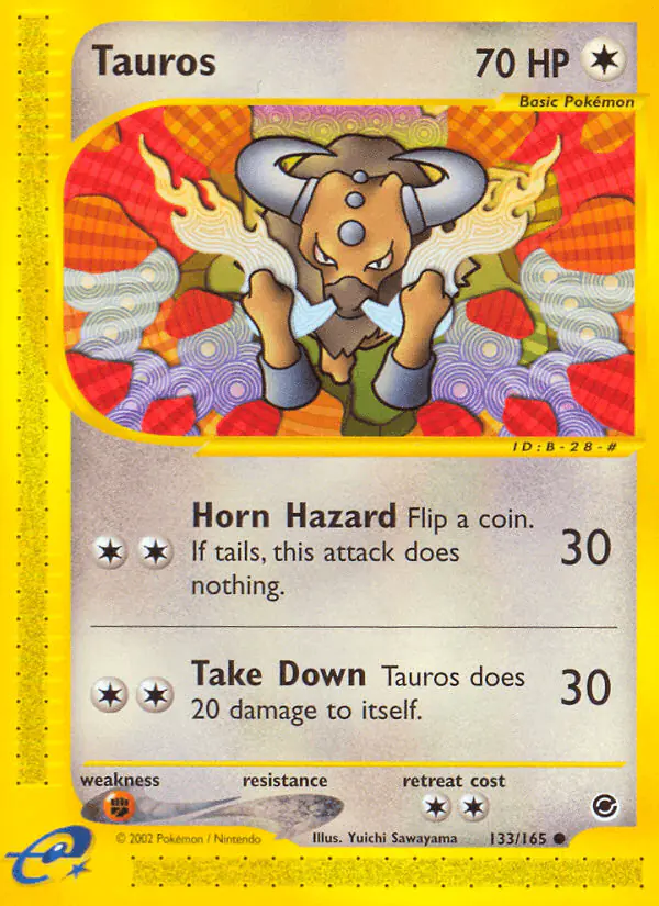Carta Tauros 133/165 de Expedition Base Set