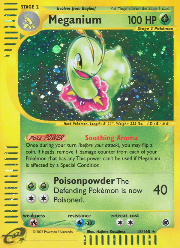 Carta Meganium 18/165 de Expedition Base Set