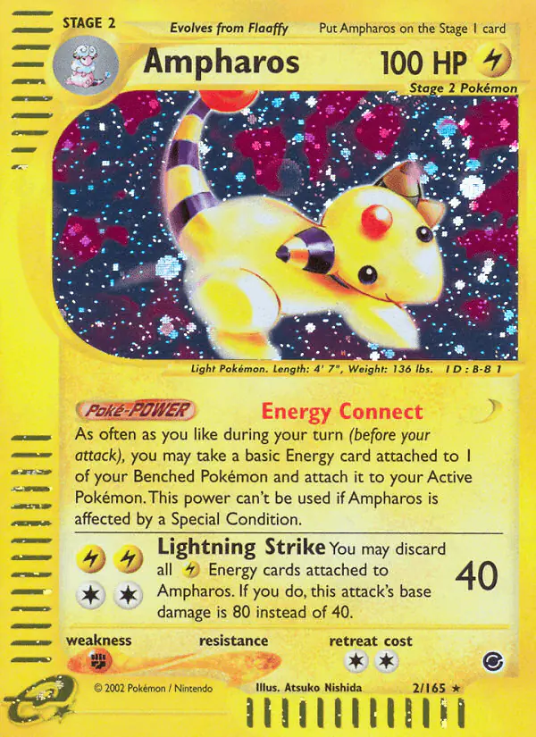 Carta Ampharos 2/165 de Expedition Base Set