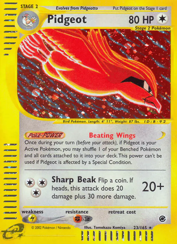 Carta Pidgeot 23/165 de Expedition Base Set