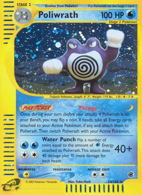Carta Poliwrath 24/165 de Expedition Base Set