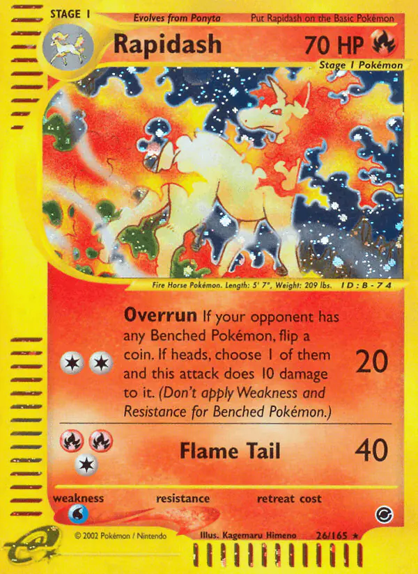 Carta Rapidash 26/165 de Expedition Base Set