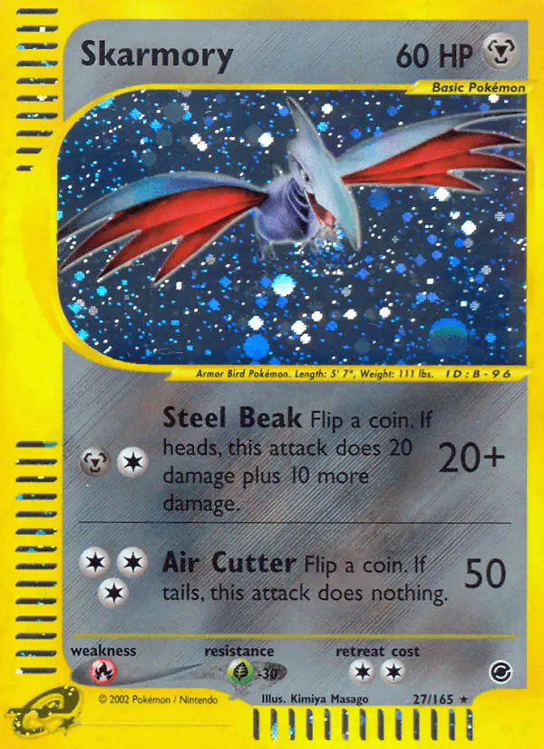 Carta Skarmory 27/165 de Expedition Base Set