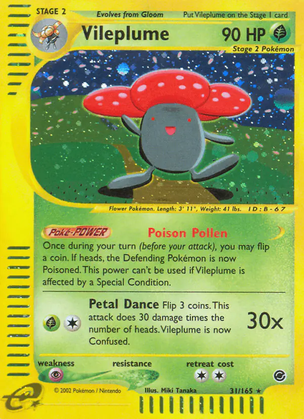 Carta Vileplume 31/165 de Expedition Base Set
