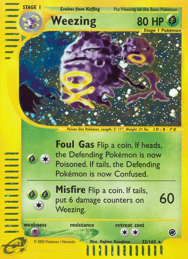Carta Weezing 32/165 de Expedition Base Set