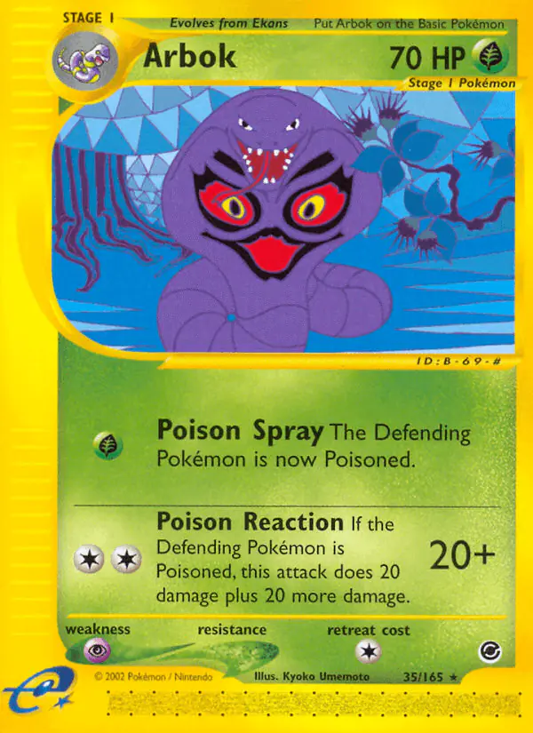 Carta Arbok 35/165 de Expedition Base Set