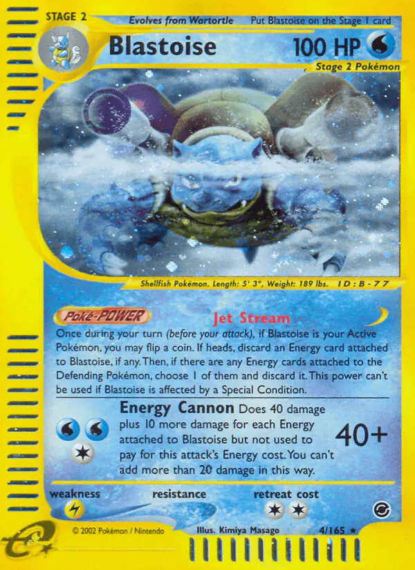 Carta Blastoise 4/165 de Expedition Base Set