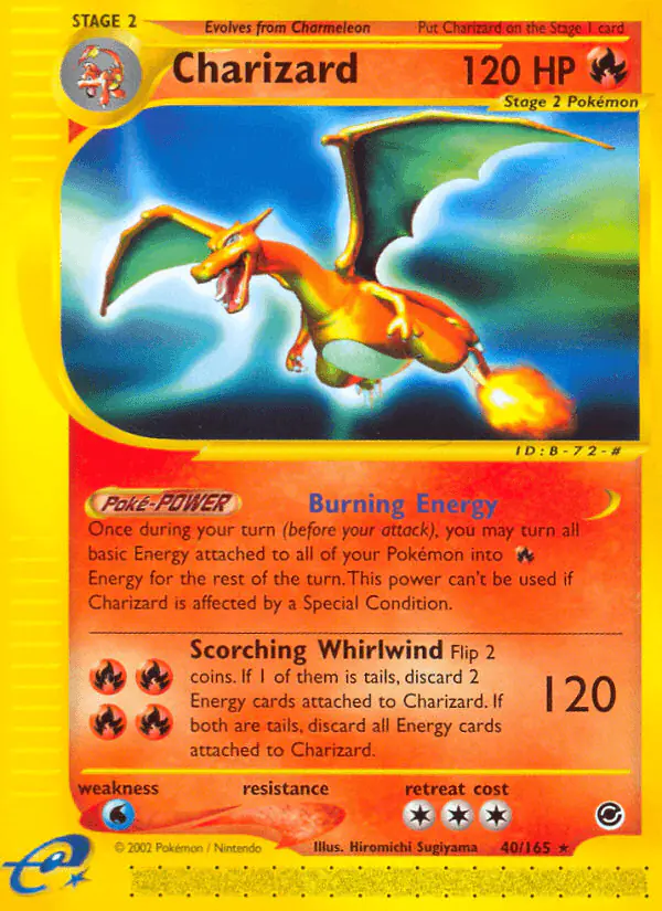 Carta Charizard 40/165 de Expedition Base Set