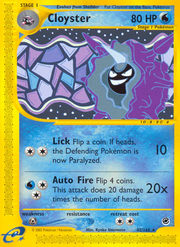 Carta Cloyster 42/165 de Expedition Base Set
