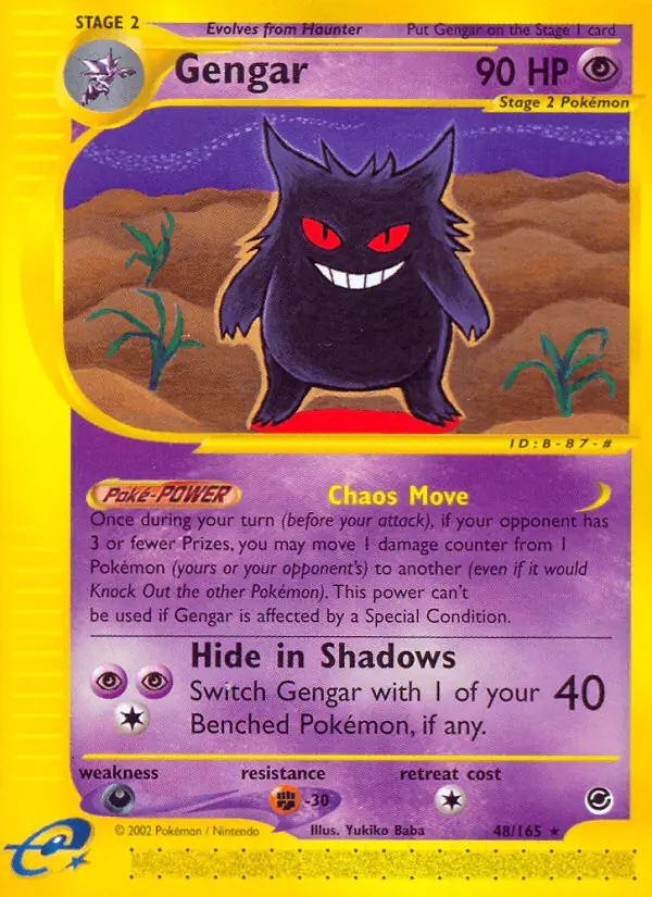 Carta Gengar 48/165 de Expedition Base Set