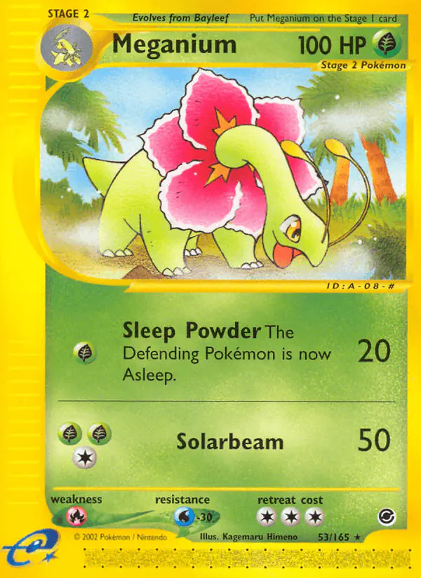 Carta Meganium 53/165 de Expedition Base Set