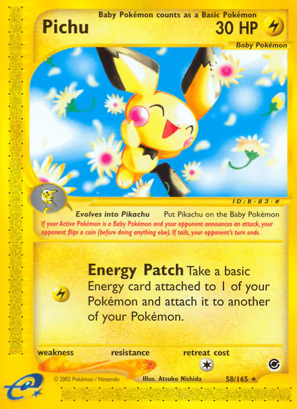 Carta Pichu 58/165 de Expedition Base Set