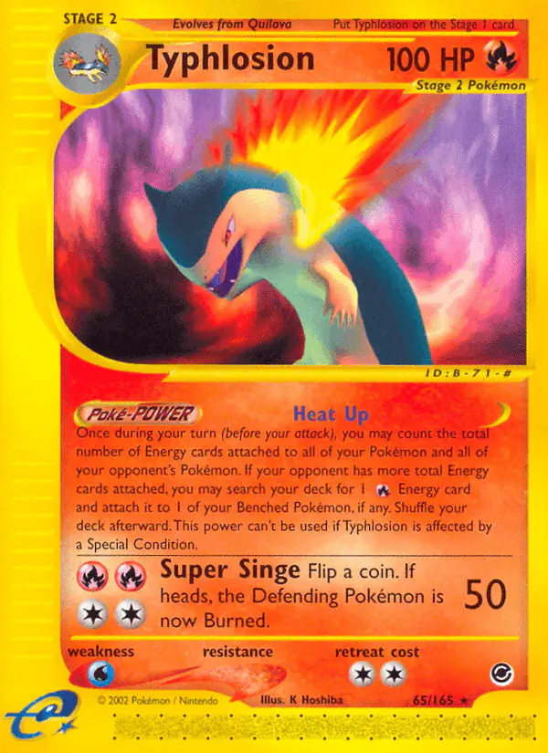 Carta Typhlosion 65/165 de Expedition Base Set