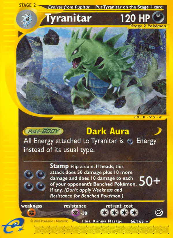 Carta Tyranitar 66/165 de Expedition Base Set