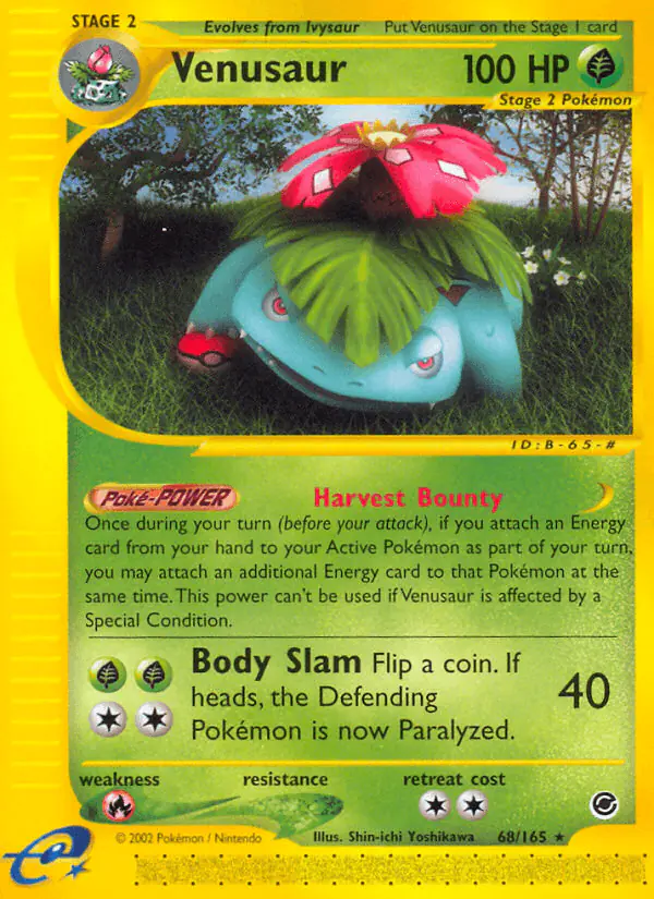 Carta Venusaur 68/165 de Expedition Base Set