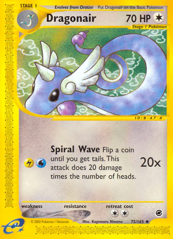Carta Dragonair 75/165 de Expedition Base Set