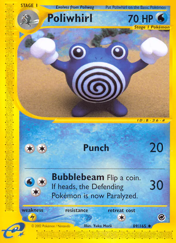 Carta Poliwhirl 89/165 de Expedition Base Set